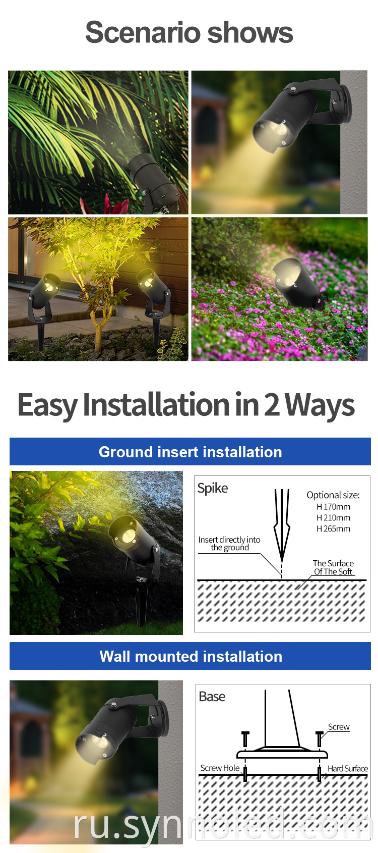 led garden spot lights